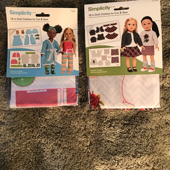 Simplicity Other - Simplicity American girl 18 doll size Clothes Sewing Patterns
